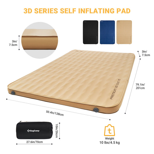 KingCamp Roll Up Camping Foam Pad Double Self-inflateble Pad for all season
