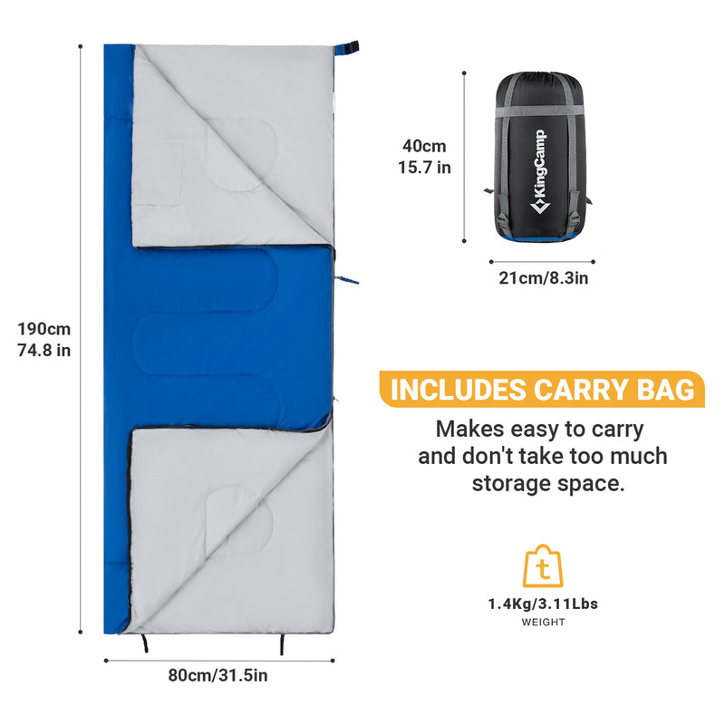Load image into Gallery viewer, KingCamp OXYGEN 300 Sleeping Bag-Envelope