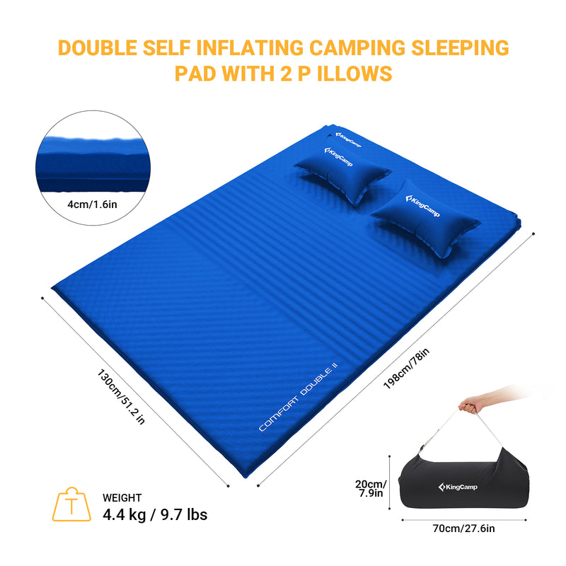 Load image into Gallery viewer, KingCamp Double Self-inflatable Pad