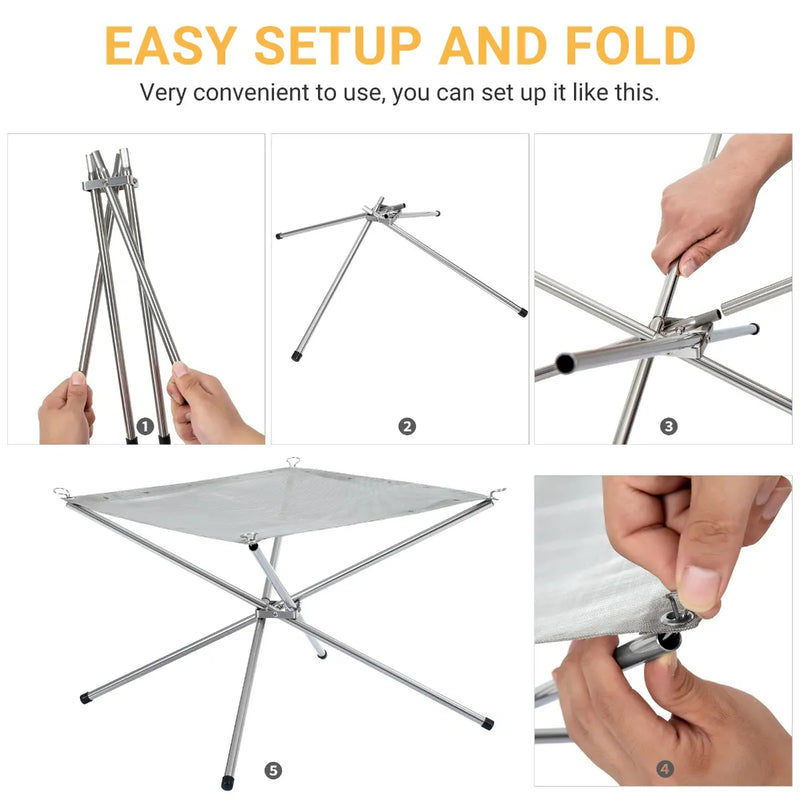 Load image into Gallery viewer, KingCamp Fire Stand Stainless Steel Bonfire Rack