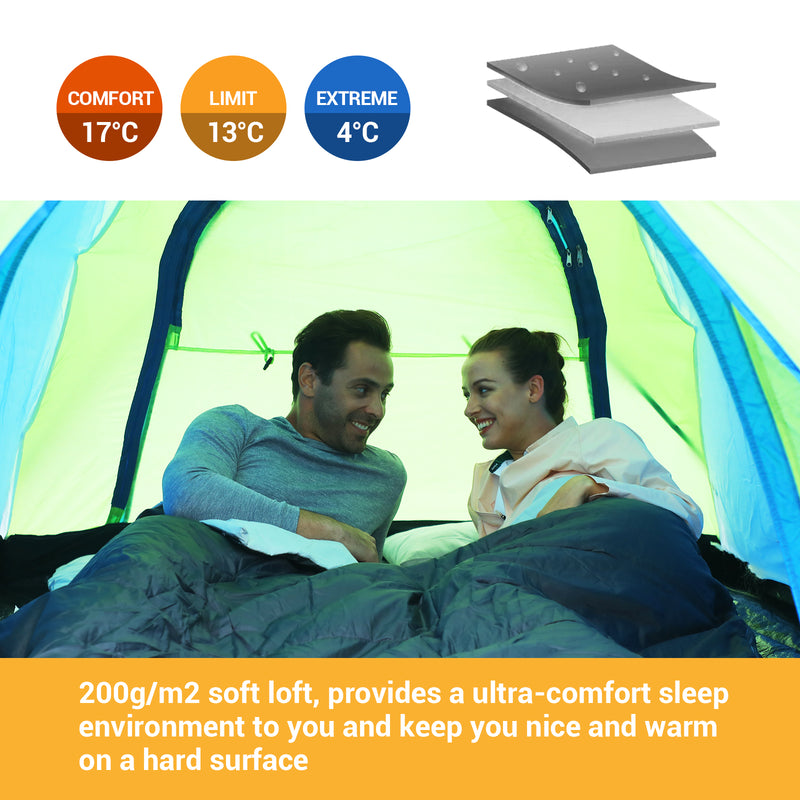 Load image into Gallery viewer, FUNDANGO 3-in-1 XL Queen Double Sleeping Bag with 2 Pillows