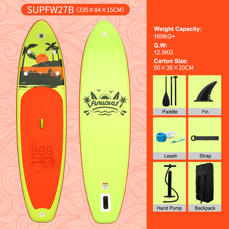 Load image into Gallery viewer, FunWater Inflatable Stand Up Paddle Board Surfboard 335cm