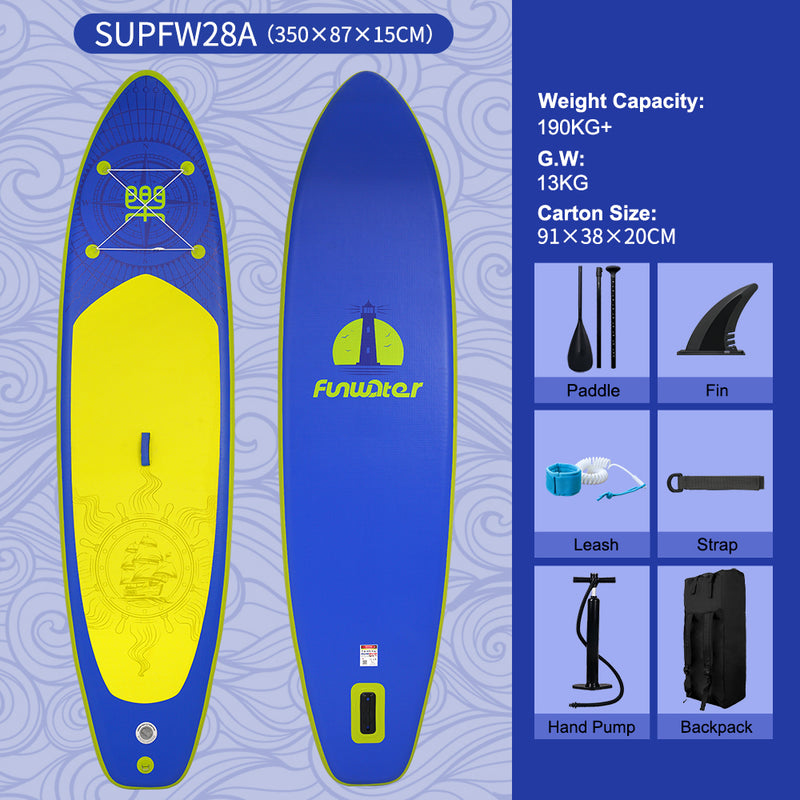 Load image into Gallery viewer, FunWater Inflatable Stand Up Paddle Board Surfboard 350cm