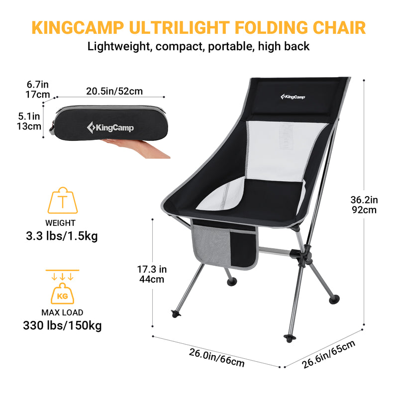 Load image into Gallery viewer, KingCamp Ultralight Highback Camping Chair