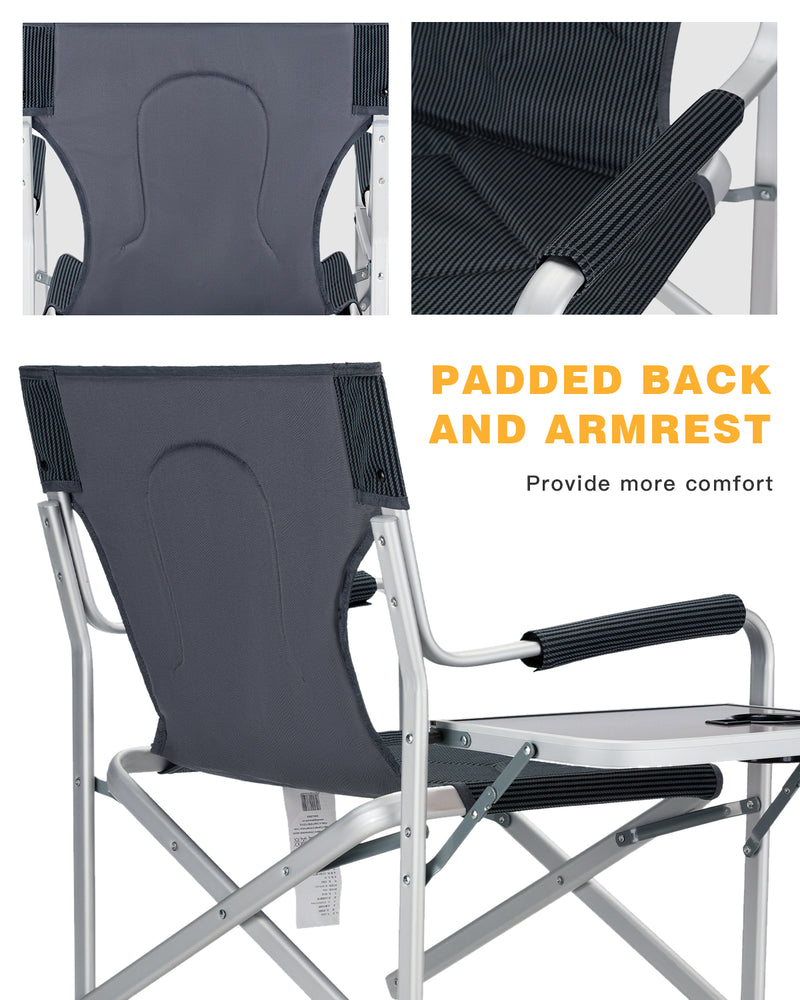 Laden Sie das Bild in Galerie -Viewer, KingCamp Foldable Director's Chair with Padded Armrest and Back