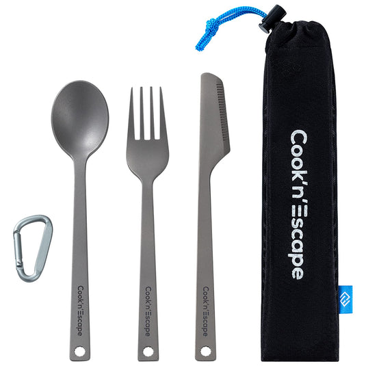 Cook'n'Escape 3-Piece multi-function Titanium durable Cutlery Set