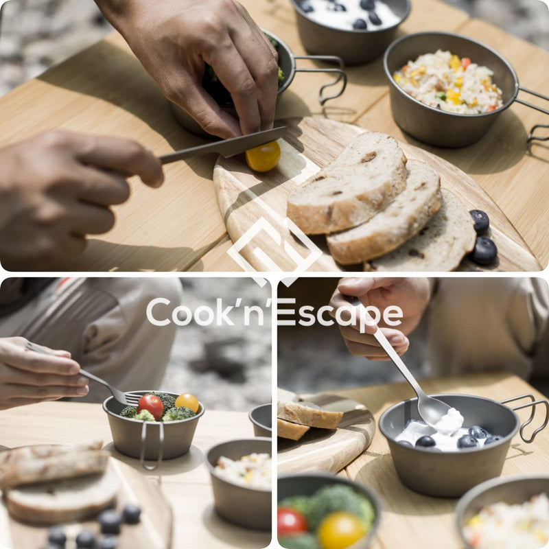 Laden Sie das Bild in Galerie -Viewer, Cook'n'Escape 3-Piece multi-function Titanium durable Cutlery Set