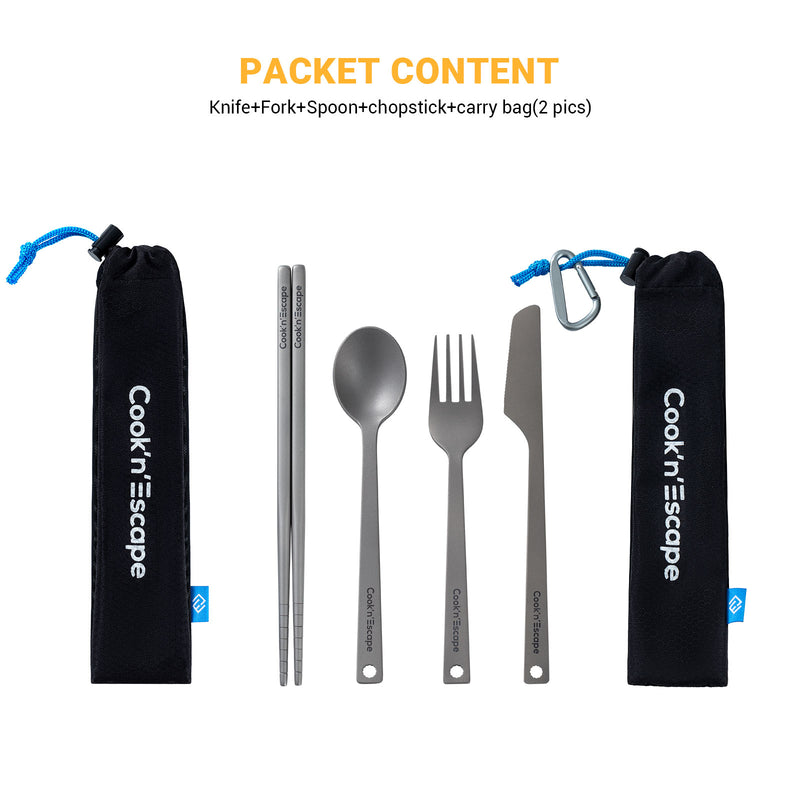 Load image into Gallery viewer, Cook'n'Escape 4-Piece Multi-function Titanium Durable Cutlery Set
