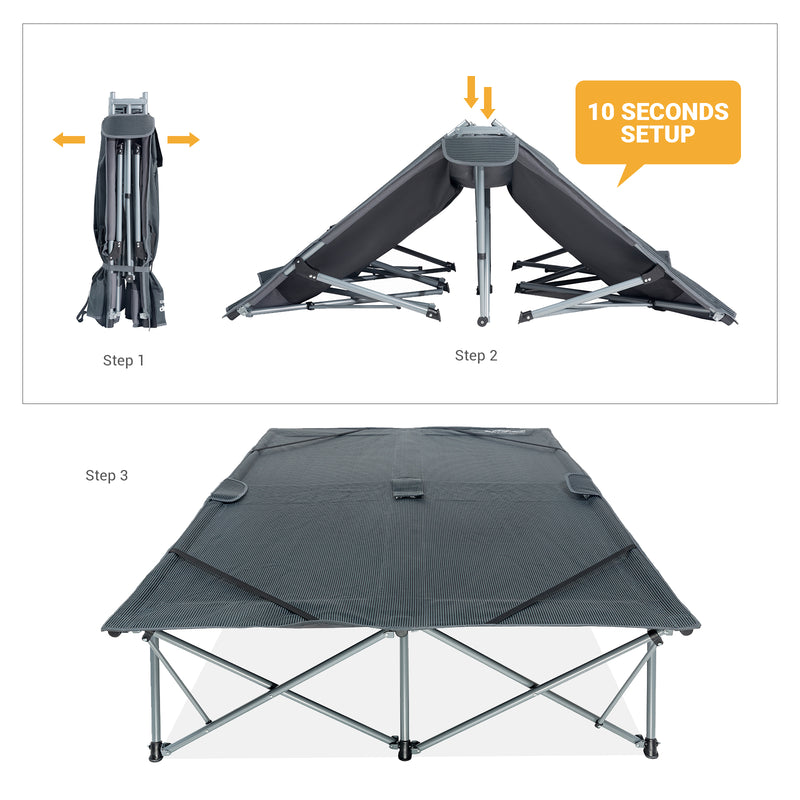 Laden Sie das Bild in Galerie -Viewer, KingCamp Deluxe Double Folding Camping Cot