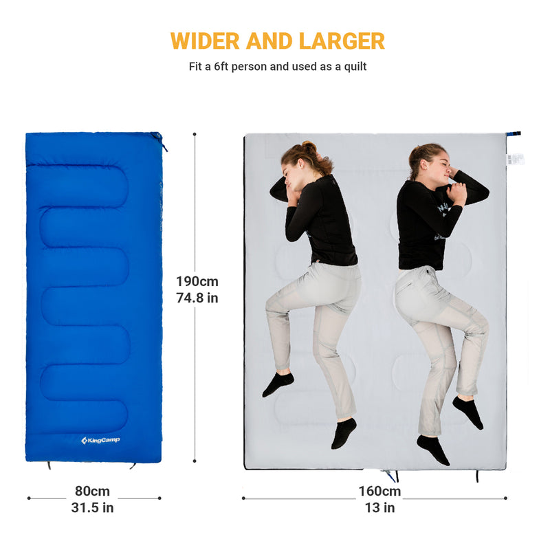 Load image into Gallery viewer, KingCamp OXYGEN 300 Sleeping Bag-Envelope