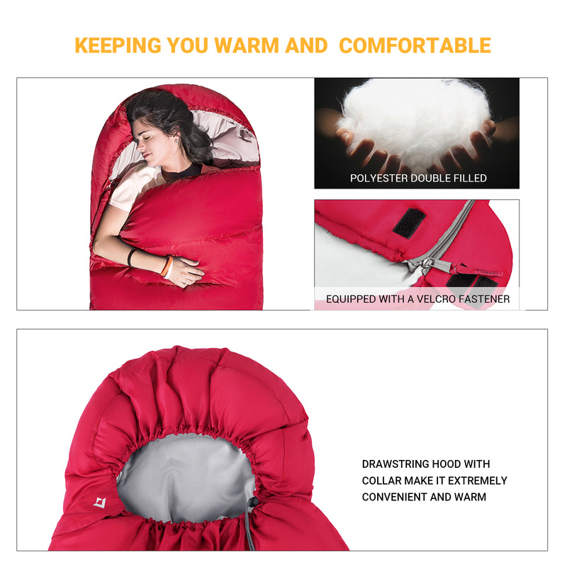 Load image into Gallery viewer, KingCamp Oasis 300 Sleeping Bag-Envelope With Drawstring Hood
