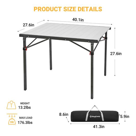 KingCamp MARBLE PLUS Folding Table Aluminum Camping Table