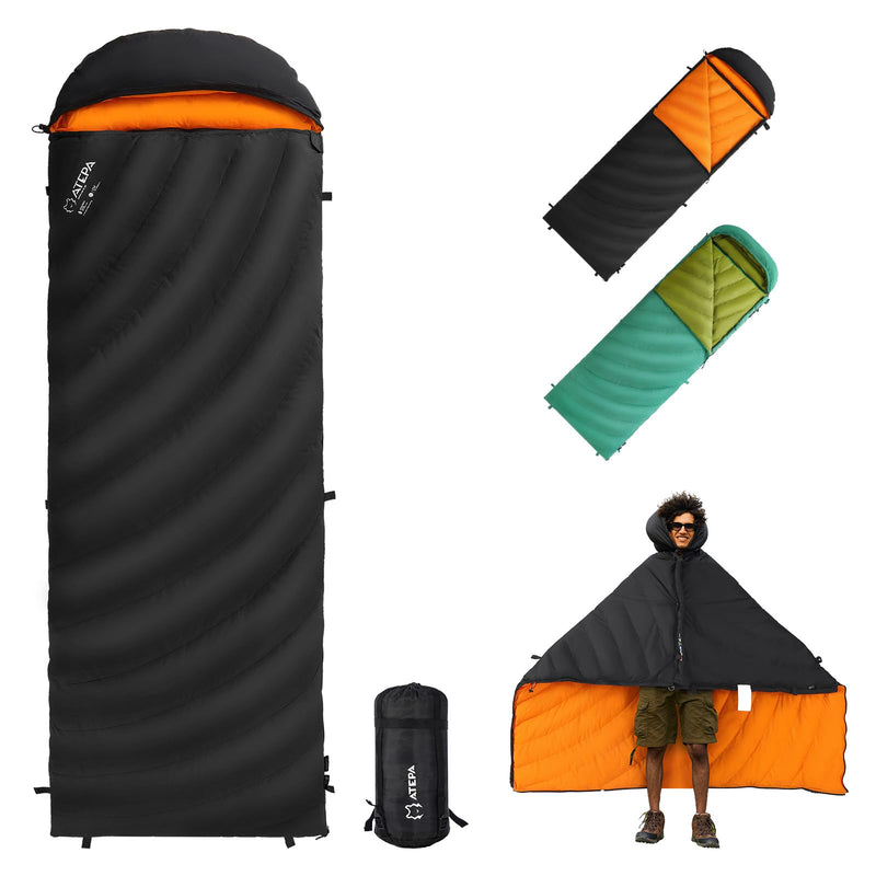 Load image into Gallery viewer, ATEPA Ultralight Coldmaster Down Sleeping Bag Black