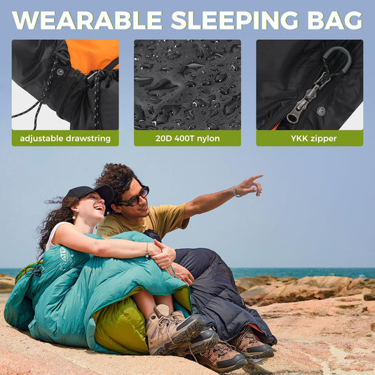 ATEPA Ultralight Coldmaster Down Sleeping Bag Adjustable Drawstring