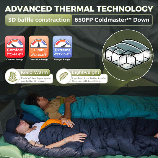 ATEPA Ultralight Coldmaster Down Sleeping Bag Keep Warm