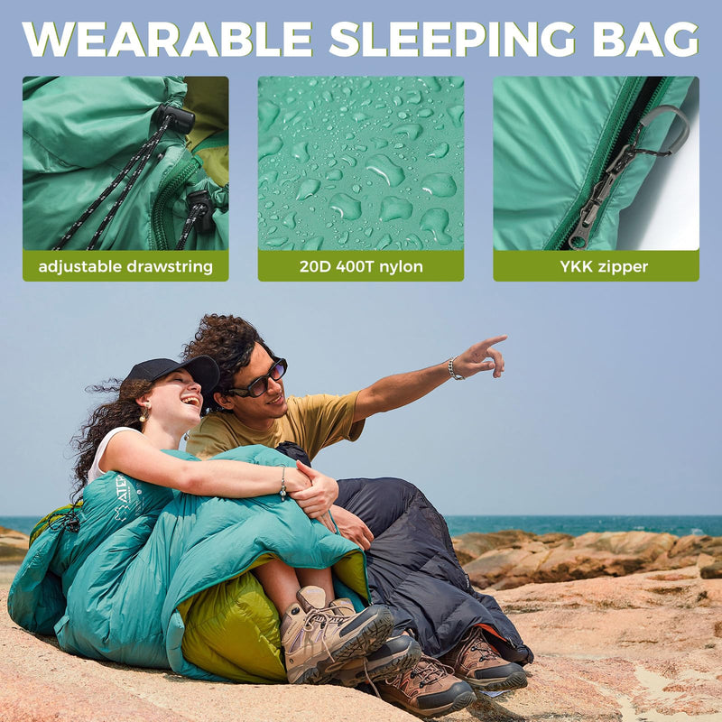 Load image into Gallery viewer, ATEPA Ultralight Coldmaster Down Sleeping Bag Wearable Sleeping Bag