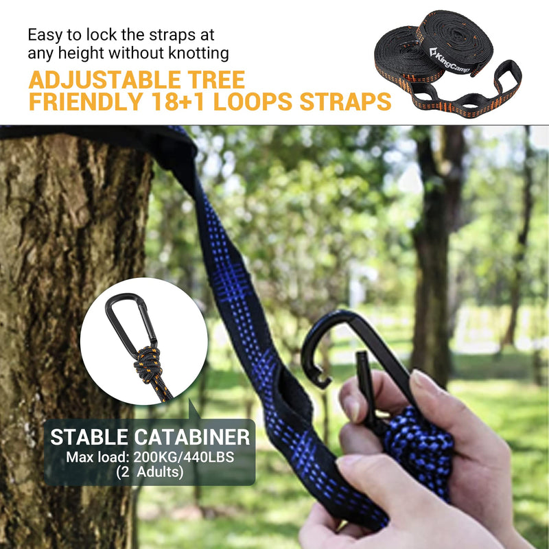 Cargue la imagen en el visor de la galería, KingCamp POCAHONTAS Hammock Versatile Double Hammock with Dismantling Wooden Sticks