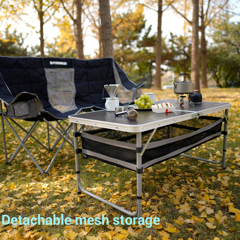 Laden Sie das Bild in Galerie -Viewer, FUNDANGO Mdf 12060 Folding Table with Storage Cabinet