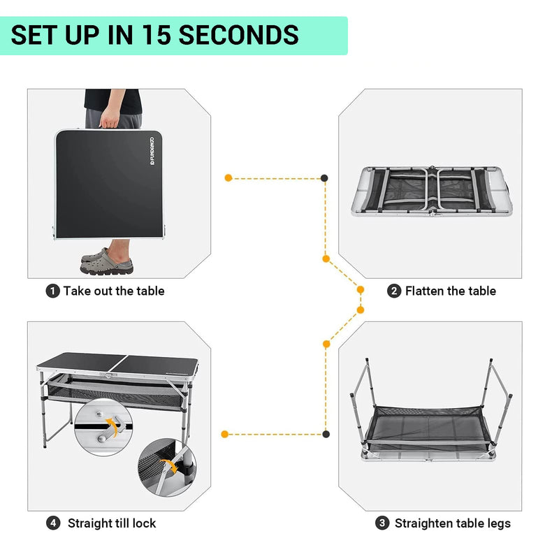 Laden Sie das Bild in Galerie -Viewer, FUNDANGO Mdf 12060 Folding Table with Storage Cabinet