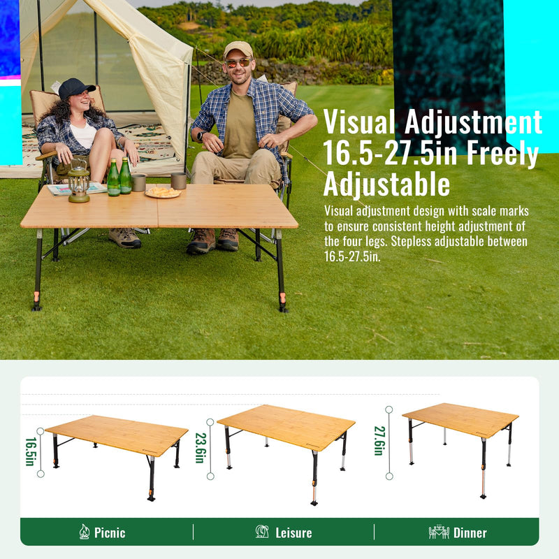 Load image into Gallery viewer, KingCamp Folding Bamboo Table