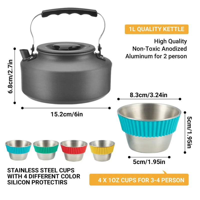 Load image into Gallery viewer, BULIN Camping Cookware C8N Lightweight Backpacking Cooking Set