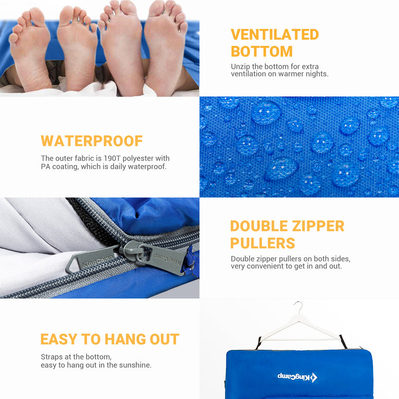 Load image into Gallery viewer, KingCamp OXYGEN 300 Sleeping Bag-Envelope