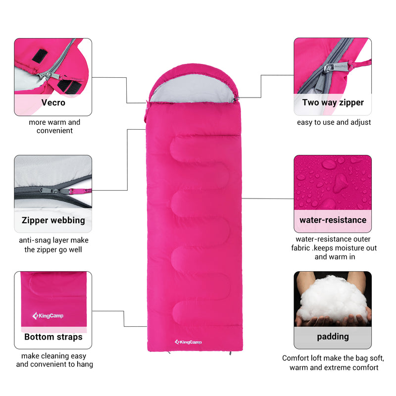 Load image into Gallery viewer, KingCamp Oasis 300 Sleeping Bag-Envelope With Hood