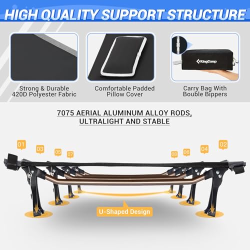 Load image into Gallery viewer, KingCamp Ultralight Folding Camping Cot – 4.9 lb Portable Camp Bed for Backpacking & Travel