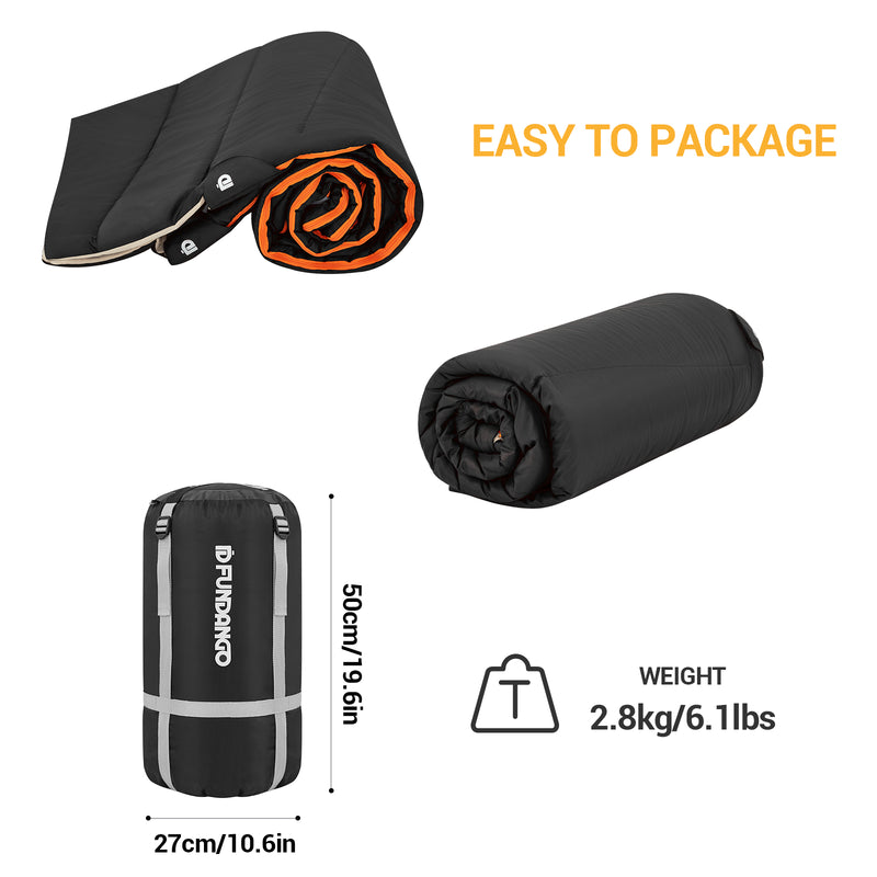 Load image into Gallery viewer, FUNDANGO 3-in-1 XL Queen Double Sleeping Bag with 2 Pillows