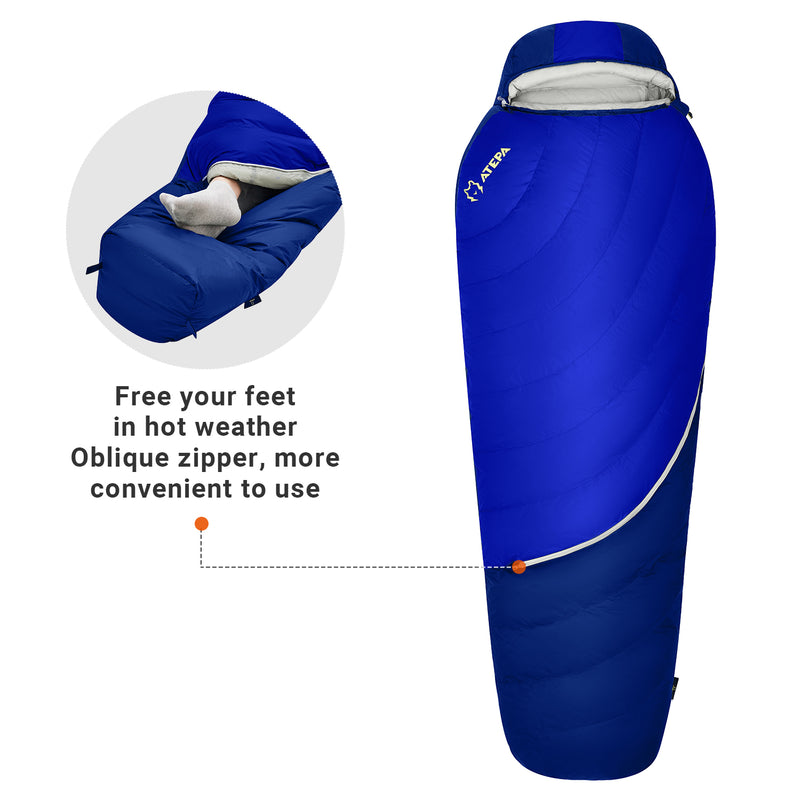 Load image into Gallery viewer, ATEPA DENALI 340L Down Sleeping Bag-Mummy Blue