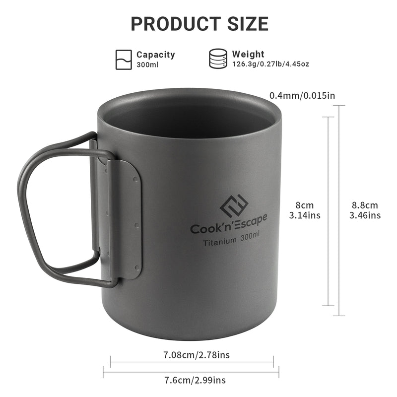Load image into Gallery viewer, Cook'n'Escape 300ml Titanium Double-Layer Cup