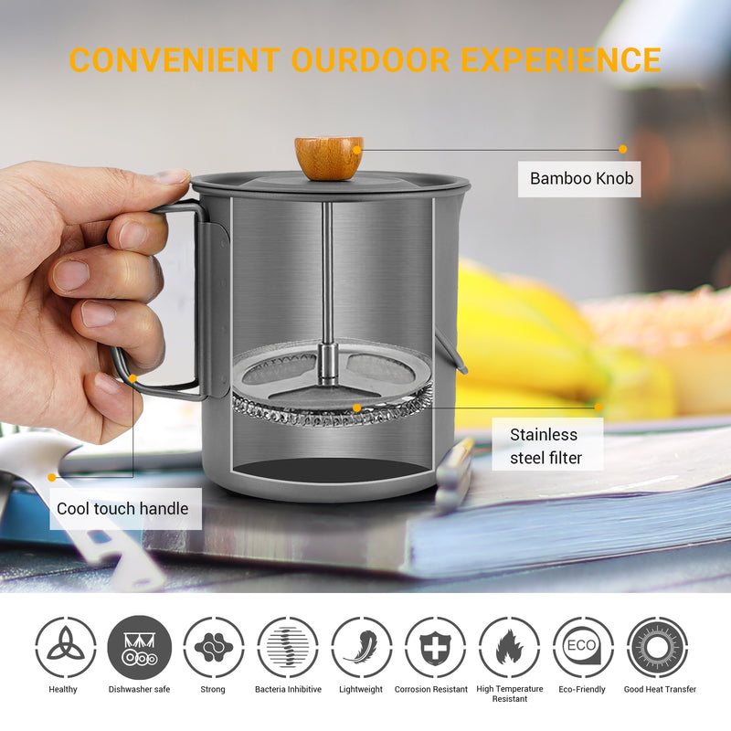 Load image into Gallery viewer, Cook'n'Escape 750ml Titanium Coffee Cup