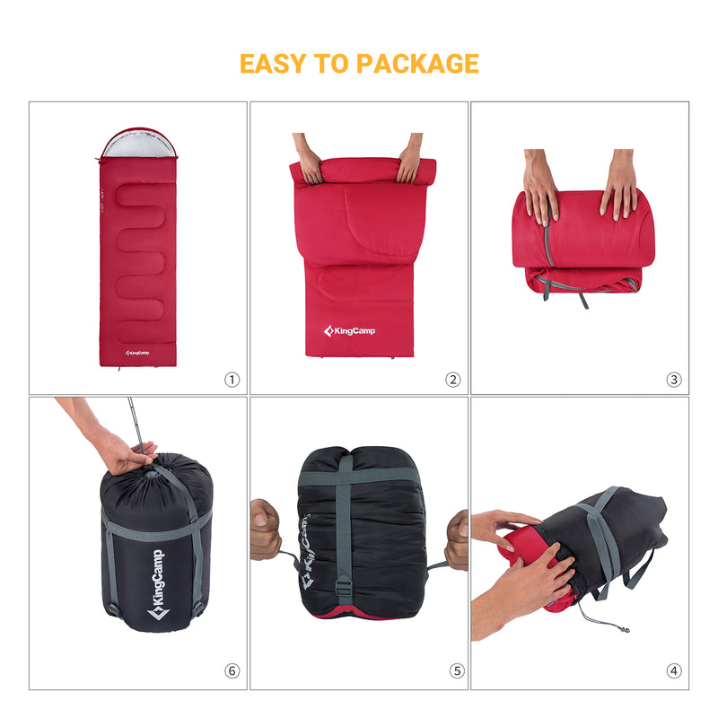 Load image into Gallery viewer, KingCamp Oasis 250 Sleeping Bag-Envelope With Hood 3 Season Camping Sleeping Bag