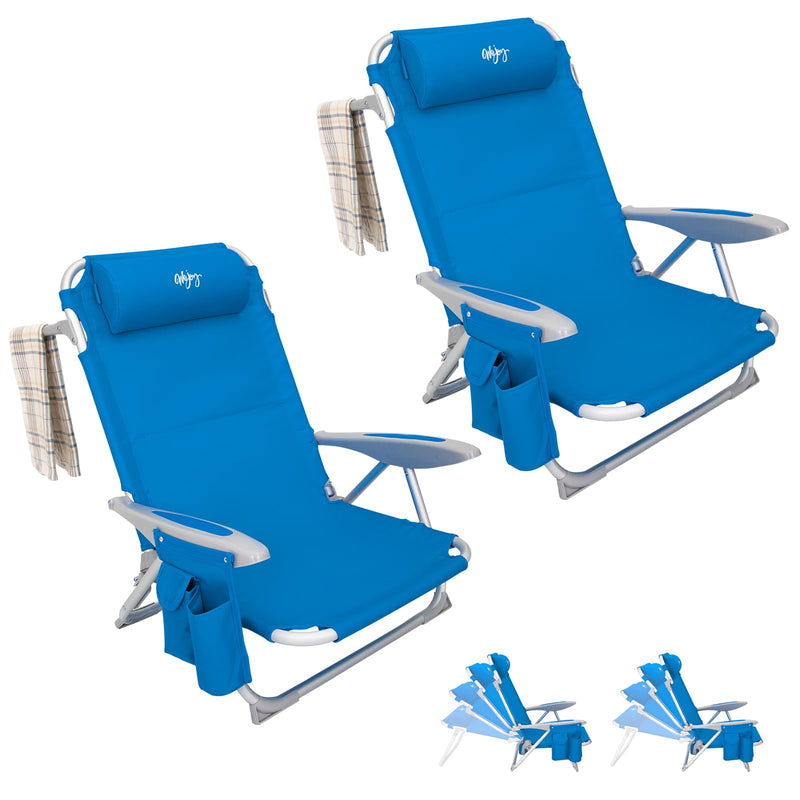 Load image into Gallery viewer, WEJOY Adjustable 4 Positions Beach Chair Set of 2