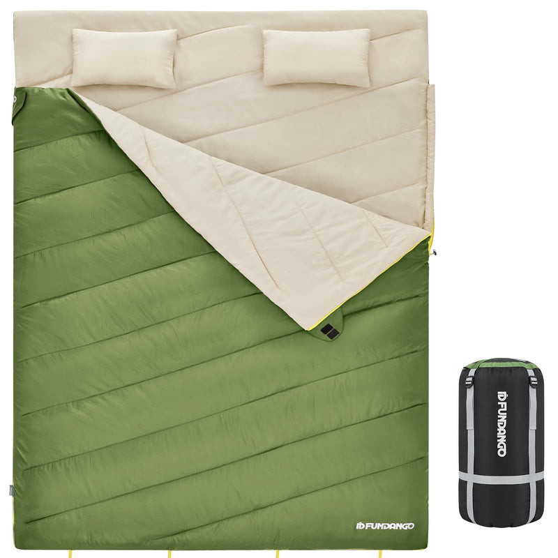 Load image into Gallery viewer, FUNDANGO 3-in-1 XL Queen Double Sleeping Bag with 2 Pillows
