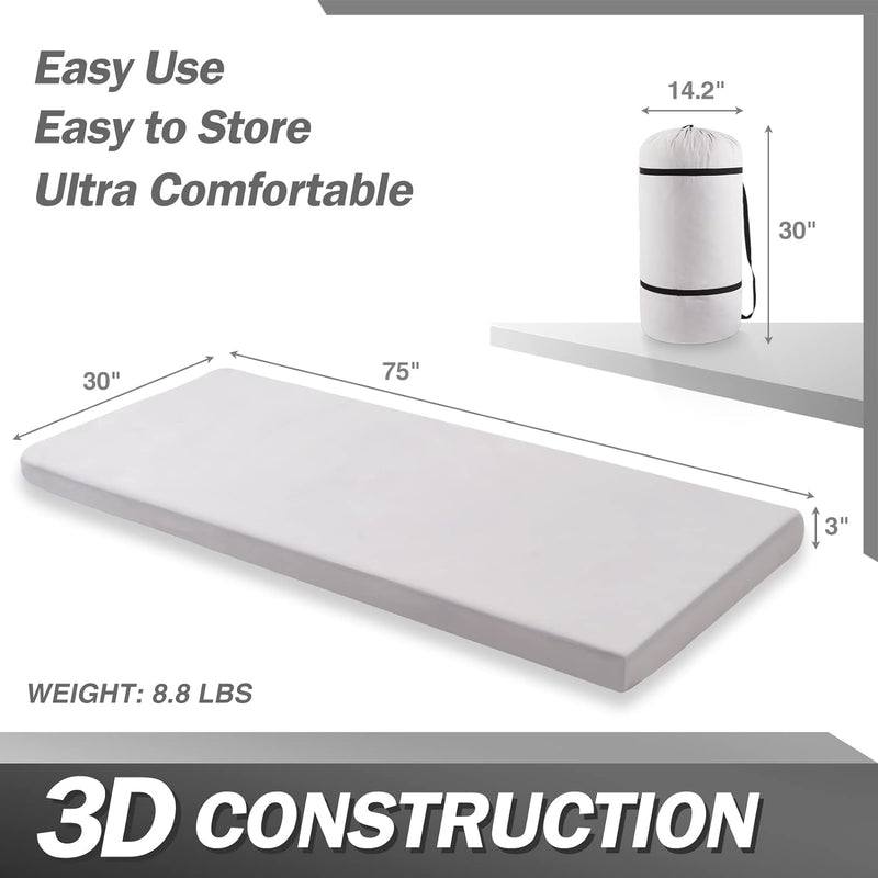 Load image into Gallery viewer, Memory Foam Camping Mattress Camping Sleeping Pad with Removable Cover