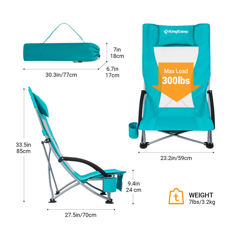 Cargue la imagen en el visor de la galería, KingCamp High Mesh Back Low Sling Beach Chairs
