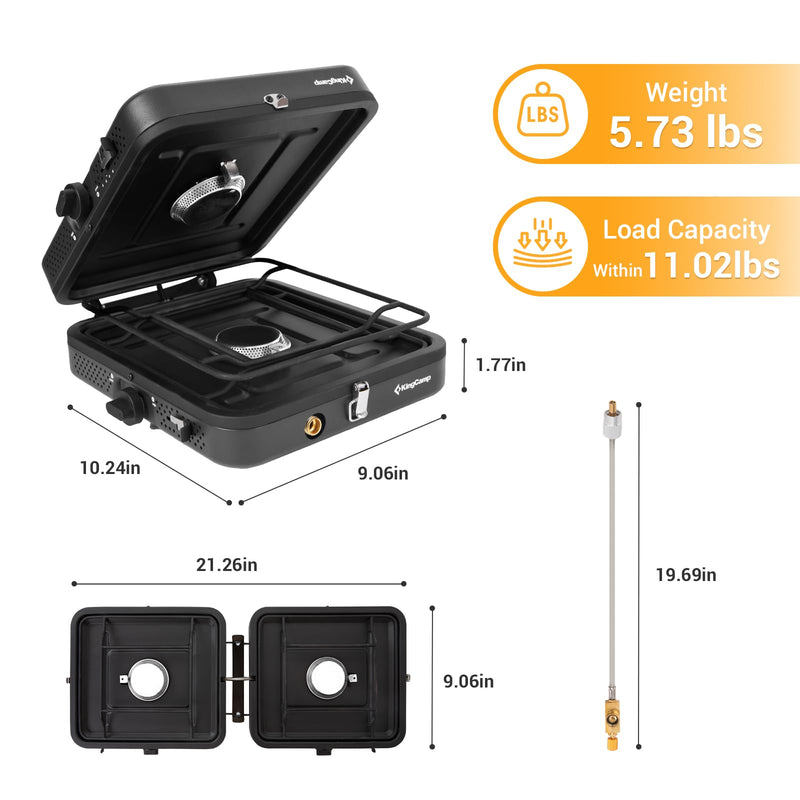 Load image into Gallery viewer, KingCamp Portable 2-Burner Camping Stove