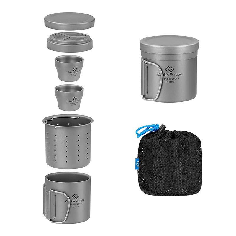 Load image into Gallery viewer, Cook'n'Escape Polar Night Coffee-Tea Set Light Titanium Coffee-Tea Set