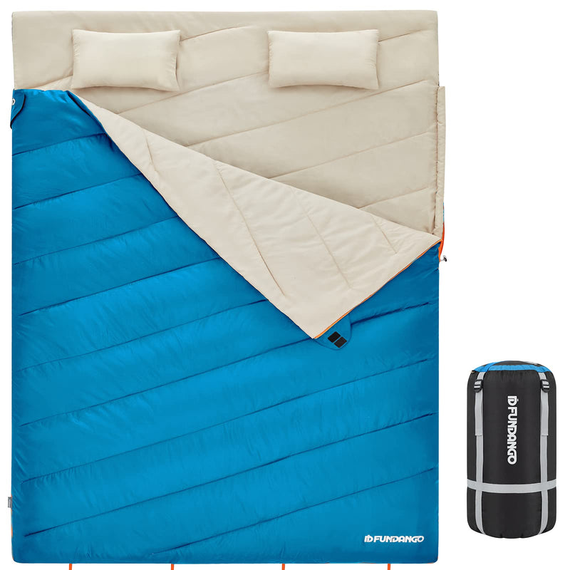 Load image into Gallery viewer, FUNDANGO 3-in-1 XL Queen Double Sleeping Bag with 2 Pillows