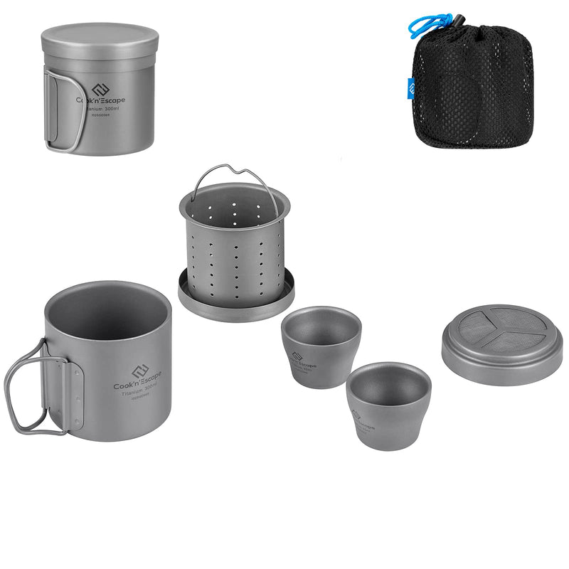 Load image into Gallery viewer, Cook'n'Escape Polar Night Coffee-Tea Set Light Titanium Coffee-Tea Set