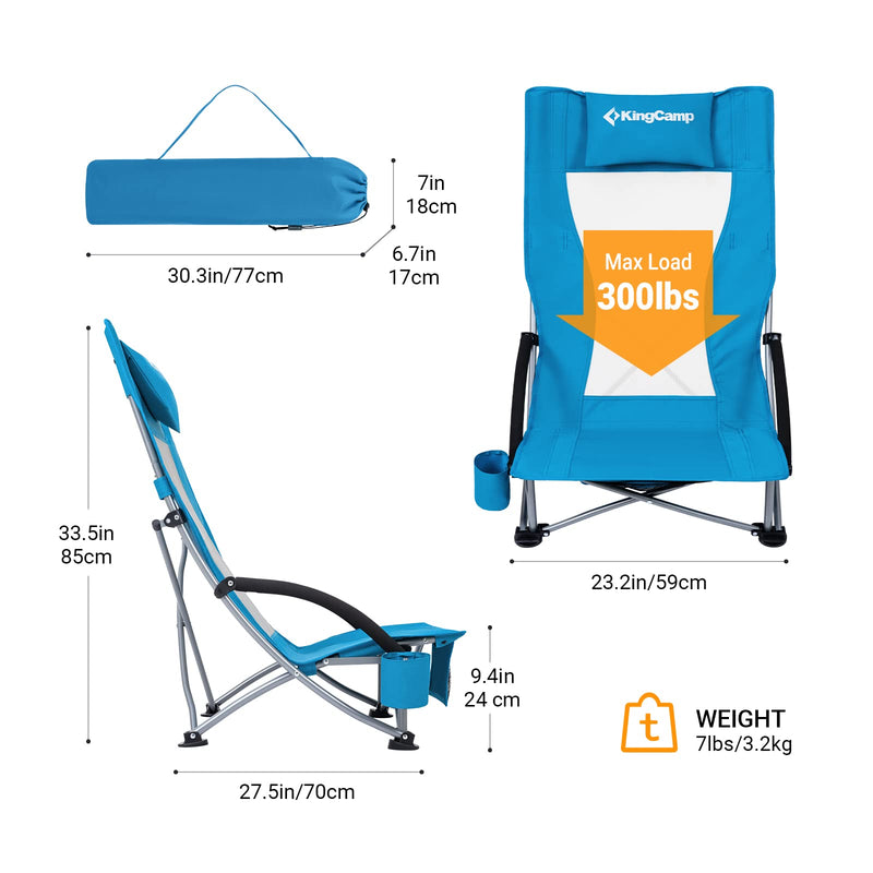 Cargue la imagen en el visor de la galería, KingCamp High Mesh Back Low Sling Beach Chairs