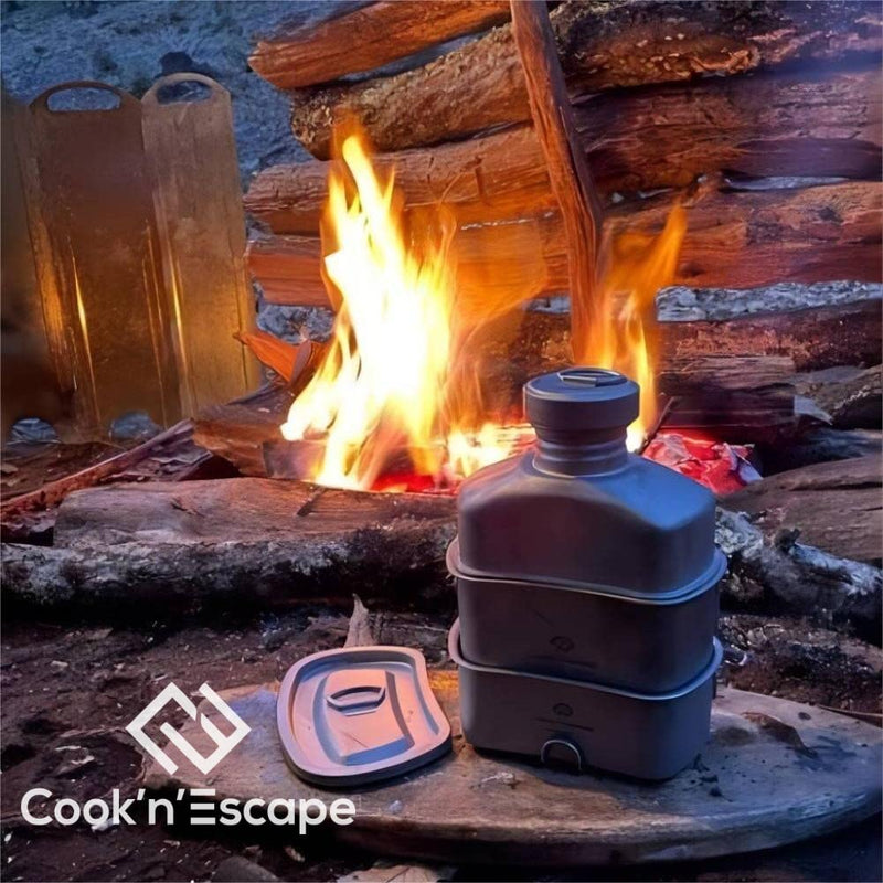 Load image into Gallery viewer, Cook&#39;n&#39;Escape L129XW76XH191mm Titanium Camping Water Bottle
