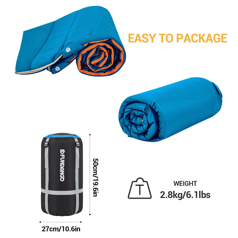 Load image into Gallery viewer, FUNDANGO 3-in-1 XL Queen Double Sleeping Bag with 2 Pillows