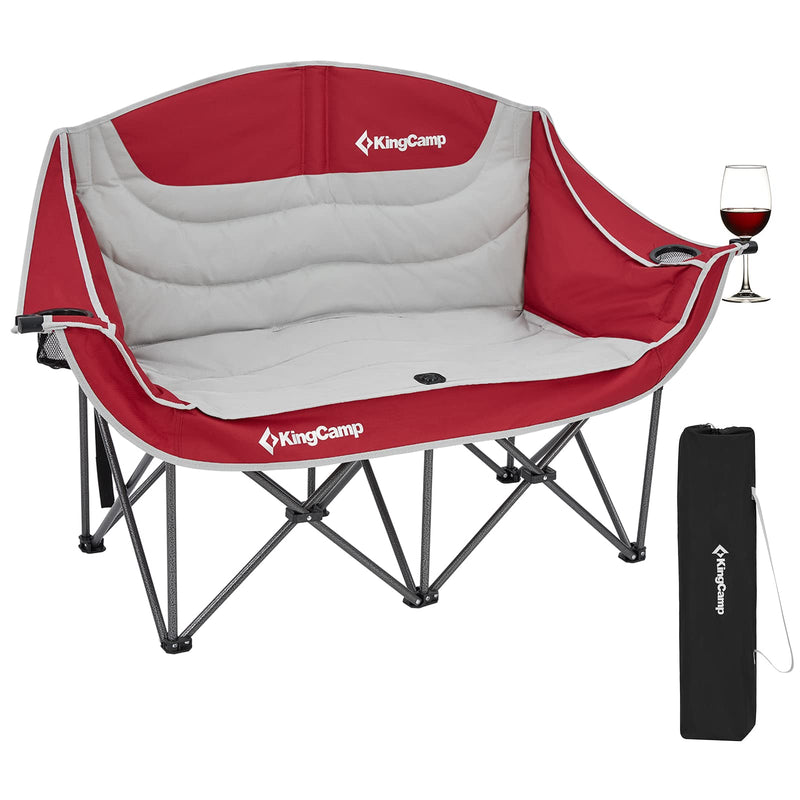 Cargue la imagen en el visor de la galería, KingCamp Double Sofa Chair Camping Loveseat Red