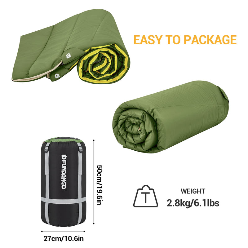 Load image into Gallery viewer, FUNDANGO 3-in-1 XL Queen Double Sleeping Bag with 2 Pillows
