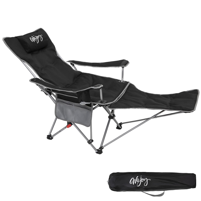 Load image into Gallery viewer, WEJOY Padded Reclining Camping Chair 3-Adjustable Positions with Detachable Footrest