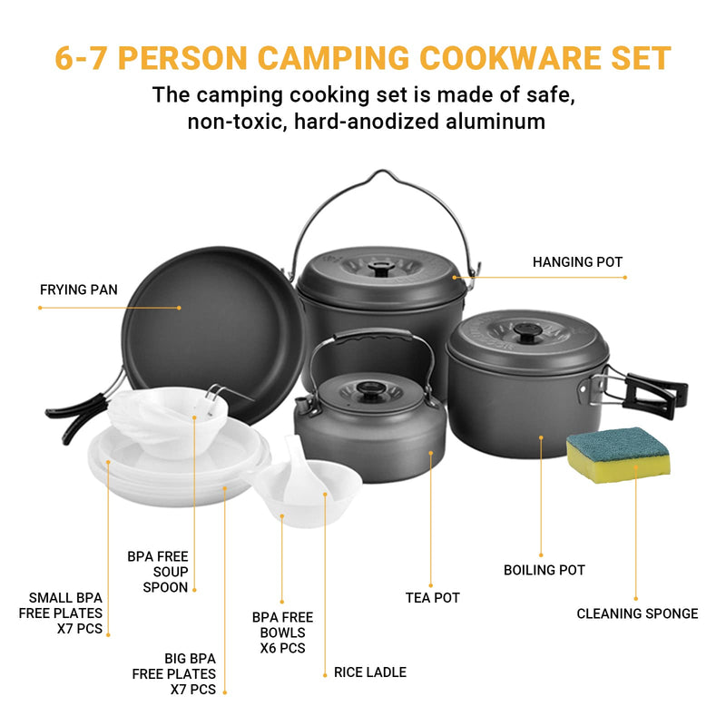 Cargue la imagen en el visor de la galería, BULIN Camping Cookware Set