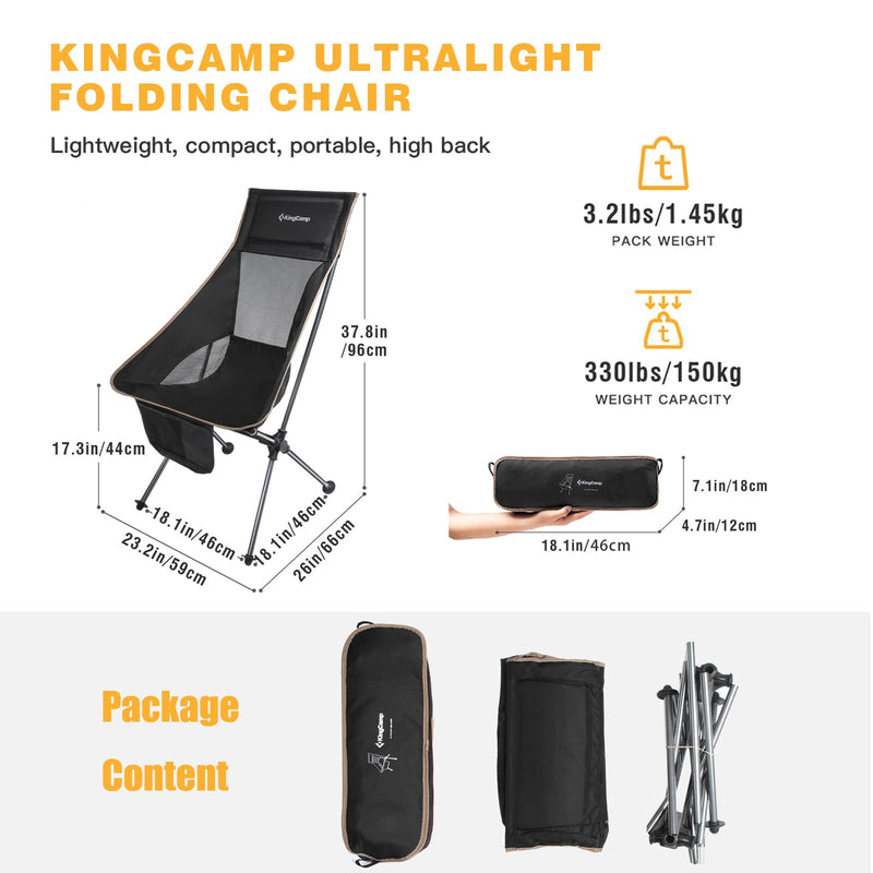 Load image into Gallery viewer, KingCamp Ultralight Highback Camping Chair