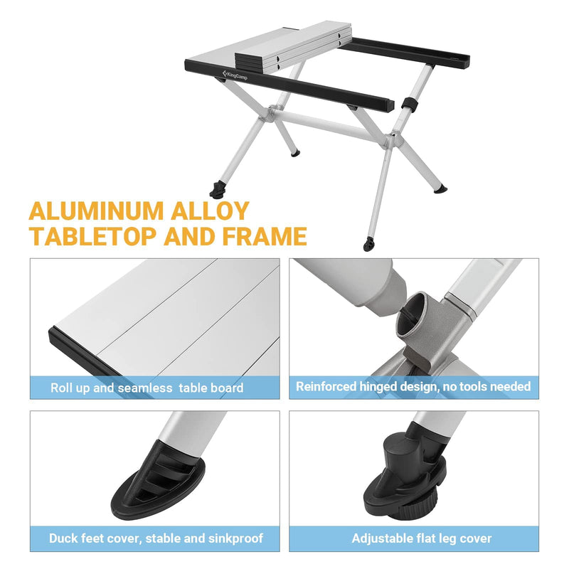 Laden Sie das Bild in Galerie -Viewer, KingCamp Camping Table Aluminum Roll-Up Table